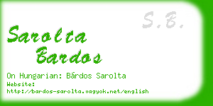 sarolta bardos business card